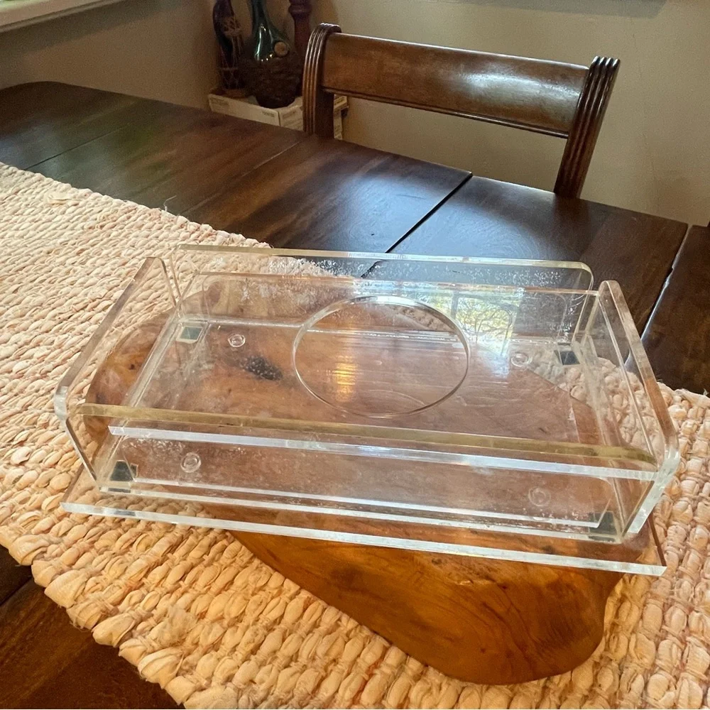 Lucite Acrylic Tissue Box Mid Century Modern Vintage